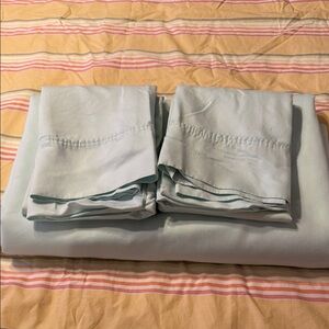 Allure Luxury Light Blue King Top Sheet & 2 King Pillowcases